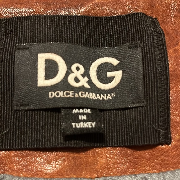 Dolce & Gabbana Women's Cognac Brown Leather Jacket Size 40 US Small - Picture 12 of 12